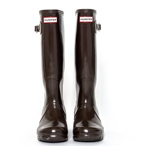 Hunter Original Tall Gloss Boots Color Chocolate Brown Sz 7